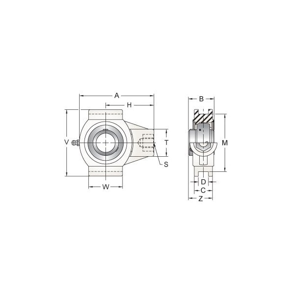 SINGLE ROW BALL BEARING, 25MM STAINLESS SET SCREW WHITE TAKE-UP